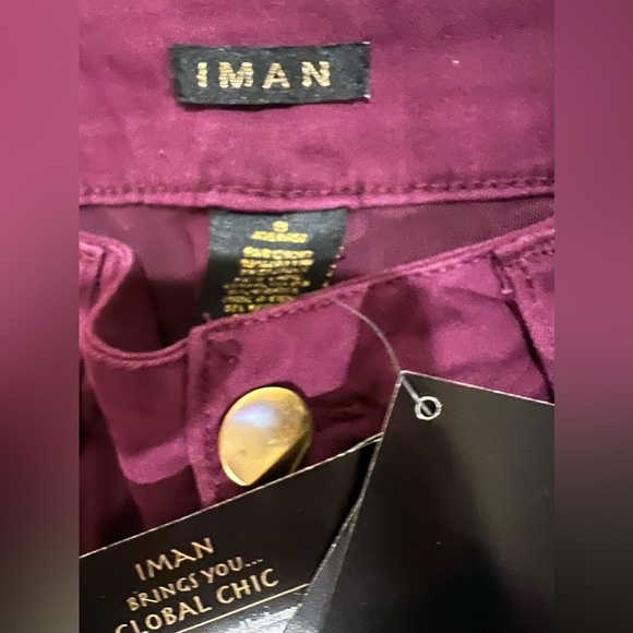 Iman global chic plum pants, jeans, size 8 new with tags. - Picture 2 of 4